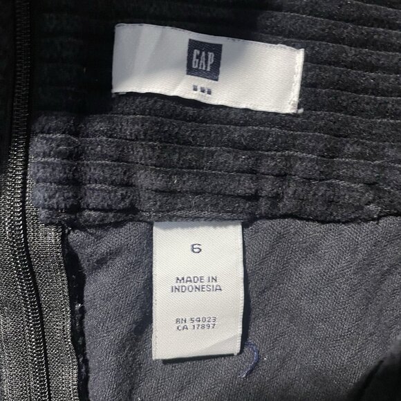 Gap Skirt Womens 6 Corduroy Black Pencil Knee Fitted Back Zipper Modest Minimal - Picture 2 of 5